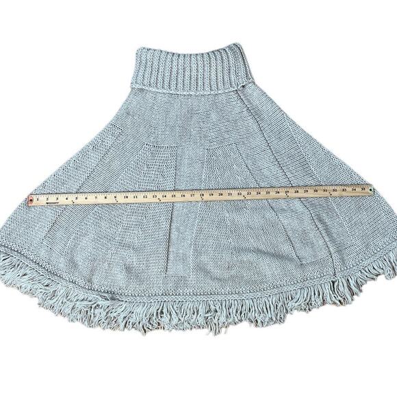 Neiman Marcus O/S LUXURY Italian Wool Alpaca Turtleneck Sweater Poncho Shawl Tan - Picture 6 of 7